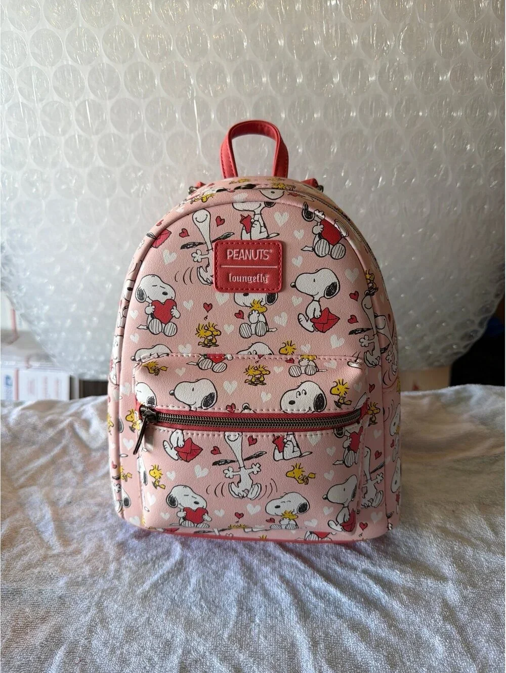 Loungefly Peanuts Snoopy & Woodstock Valentine's Day Mini Backpack NWT